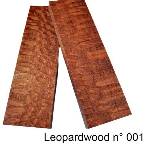 Leopardwood knife scales stabilized Kouto